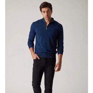 Raffi The Palmer 1/4 Zip Twilight Pullover Sweater Merino Wool XXL